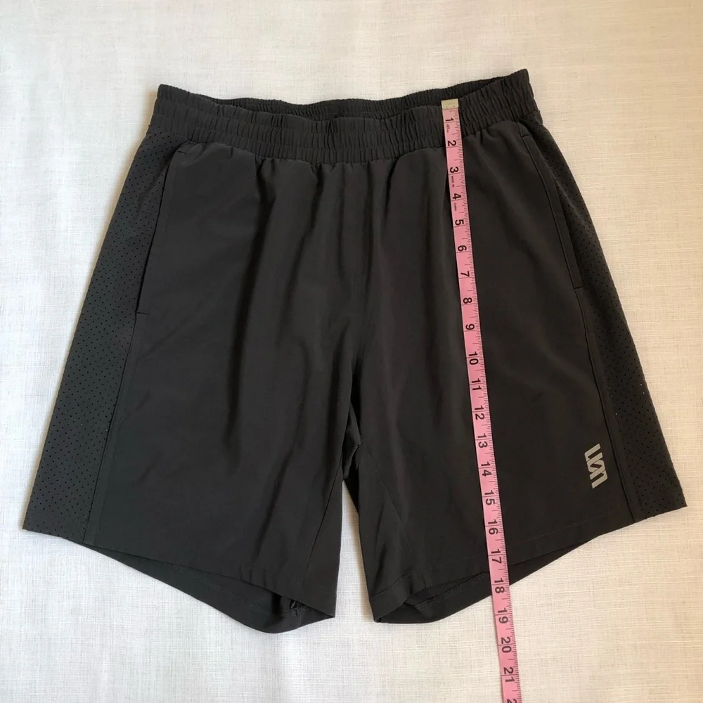 Second Skin Grey / Maroon Compression Lined Workout Athletic Shorts Size Large